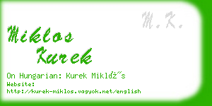 miklos kurek business card